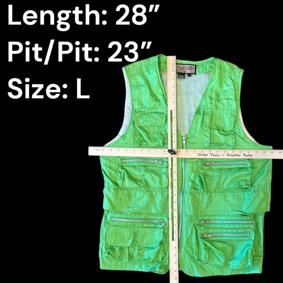 Vtg. Carole Little Street Wear Safari Vest Outdoor Gear Sz. L - Picture 2 of 11